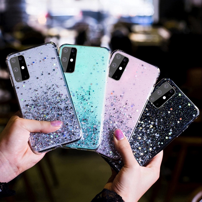 【Ready Stock】Samsung Galaxy S20 Ultra Plus A71 A81 A91 Glitter Bling Star Soft Case Cover