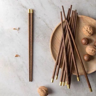 ĐŨA GỖ BỌC ĐỒNG CHỮ PHÚC HÀNG XUẤT NHẬT- SET 5 ĐÔI