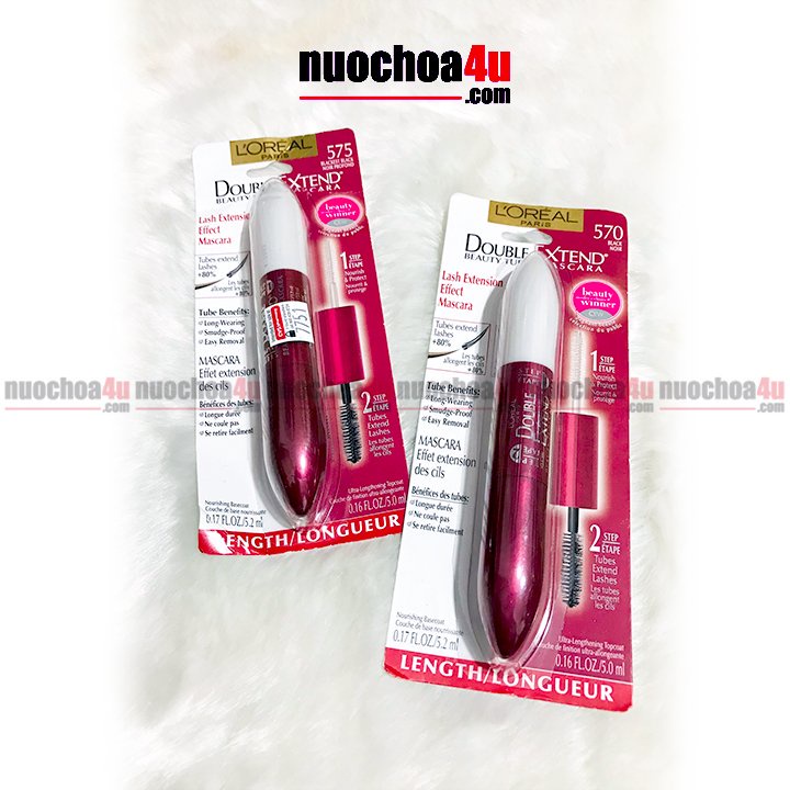 MASCARA L'OREAL PARIS - DOUBLE EXTEND BEAUTY TUBES _ 2 ĐẦU TRẮNG ĐỎ