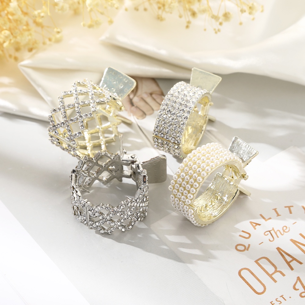 Haimeikang Kẹp tóc đính đá và ngọc trai thời trang Hàn Quốc