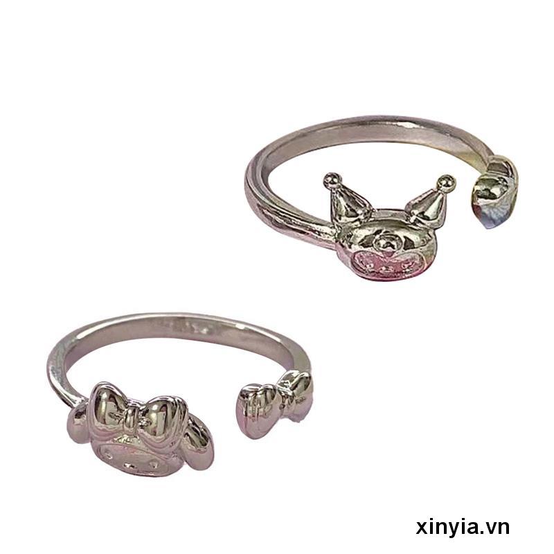 Nhẫn Hở Họa Tiết Hoạt Hình Melody Kuromi Dễ Thương Dùng Làm Quà Tặng