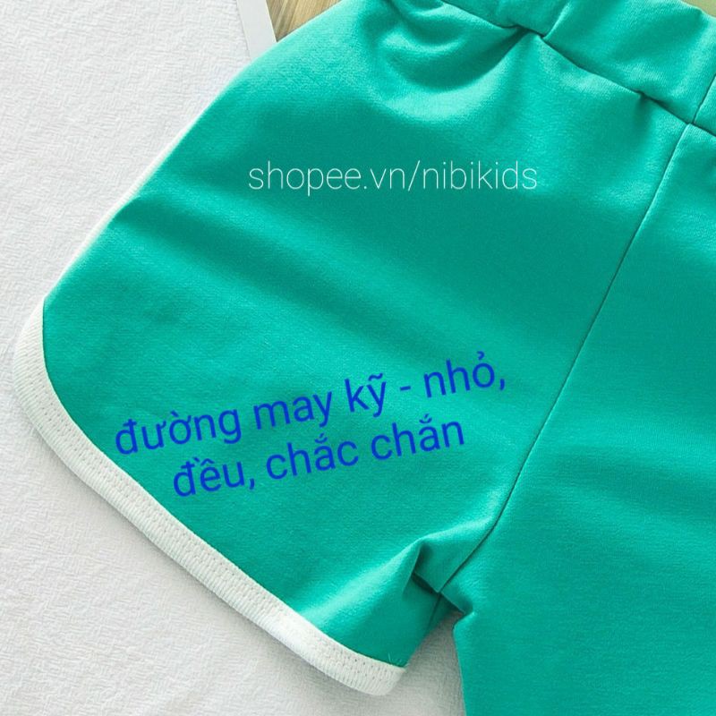 Quần Đùi Cho Bé Chất Cotton Co Giãn Siêu Mềm Mát FREE SHIP Quần Đùi Trẻ Em Đẹp May Viền Cạp Chun Bản Có Dây Rút