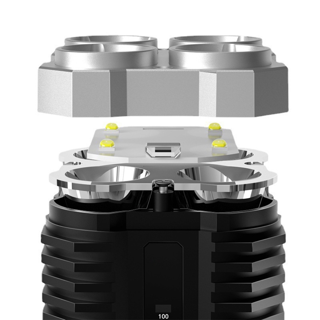 [P3] Đèn Pin Cầm Tay Chiếu Xa Siêu Sáng 4 Bóng 4 Chế Độ Sạc USB, Đèn Pin Led Siêu Sáng Cầm Tay Chắc Chắn 4 Chế Độ Sáng
