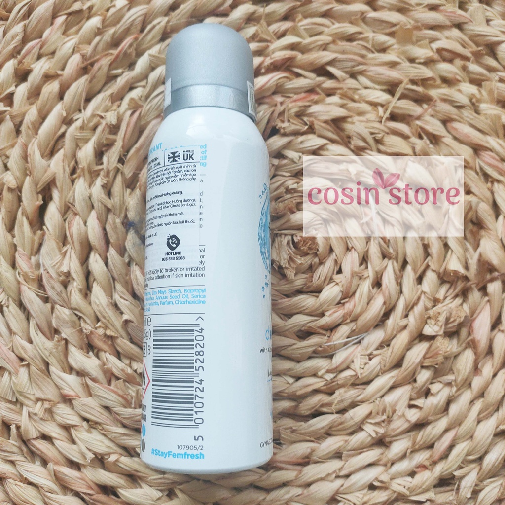 Xịt Femfresh khử mùi và thơm mát vùng kín cao cấp Femfresh Active Deodorant Spray 125ml màu Xám Cosin Store