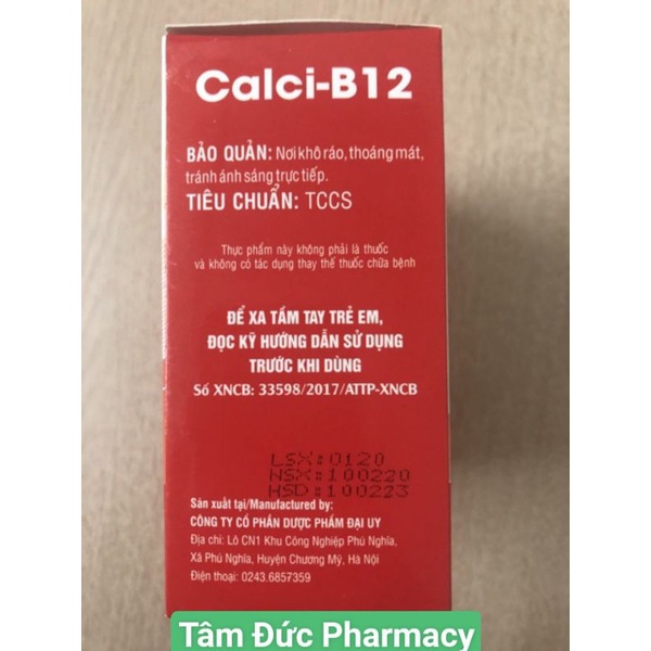 Calci _B12 bồi bổ cơ thể hộp 20 ống