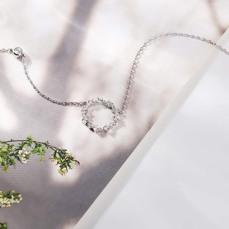 Dây Chuyền Bạc Nữ Vòng Tròn Nạm Đá -Trang Sức TNC JEWELLERY