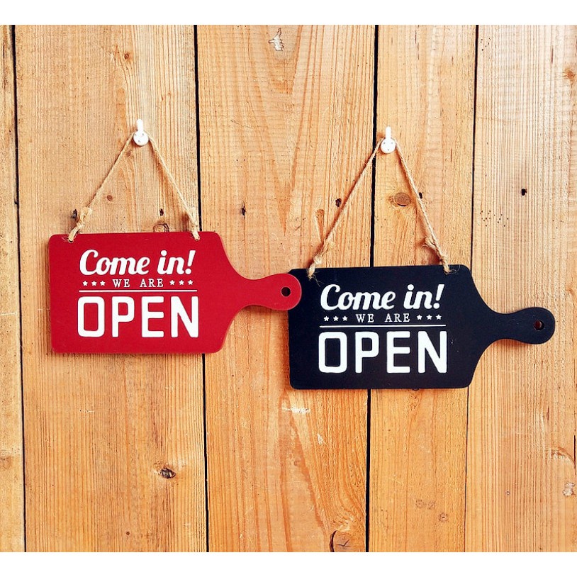 Bảng Gỗ Treo Open Close Phong Cách Châu Âu