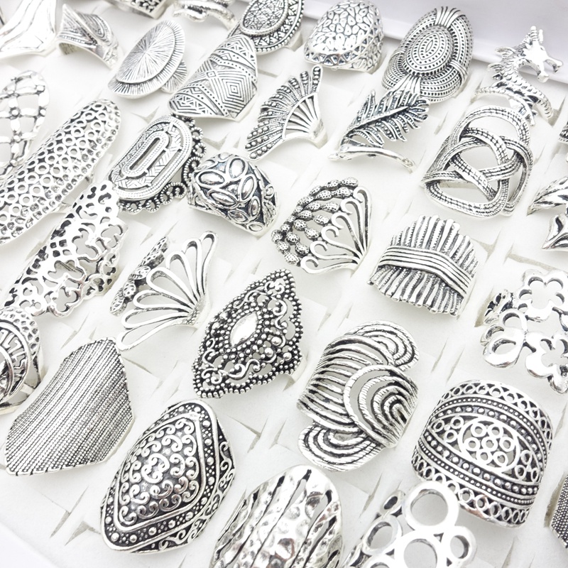 Bán Sỉ Set 20 Nhẫn Mạ Bạc Hình Hang Động Hoa Đẹp Mắt Thời Trang Làm Quà Tặng Giáng Sinh Cho Nữ