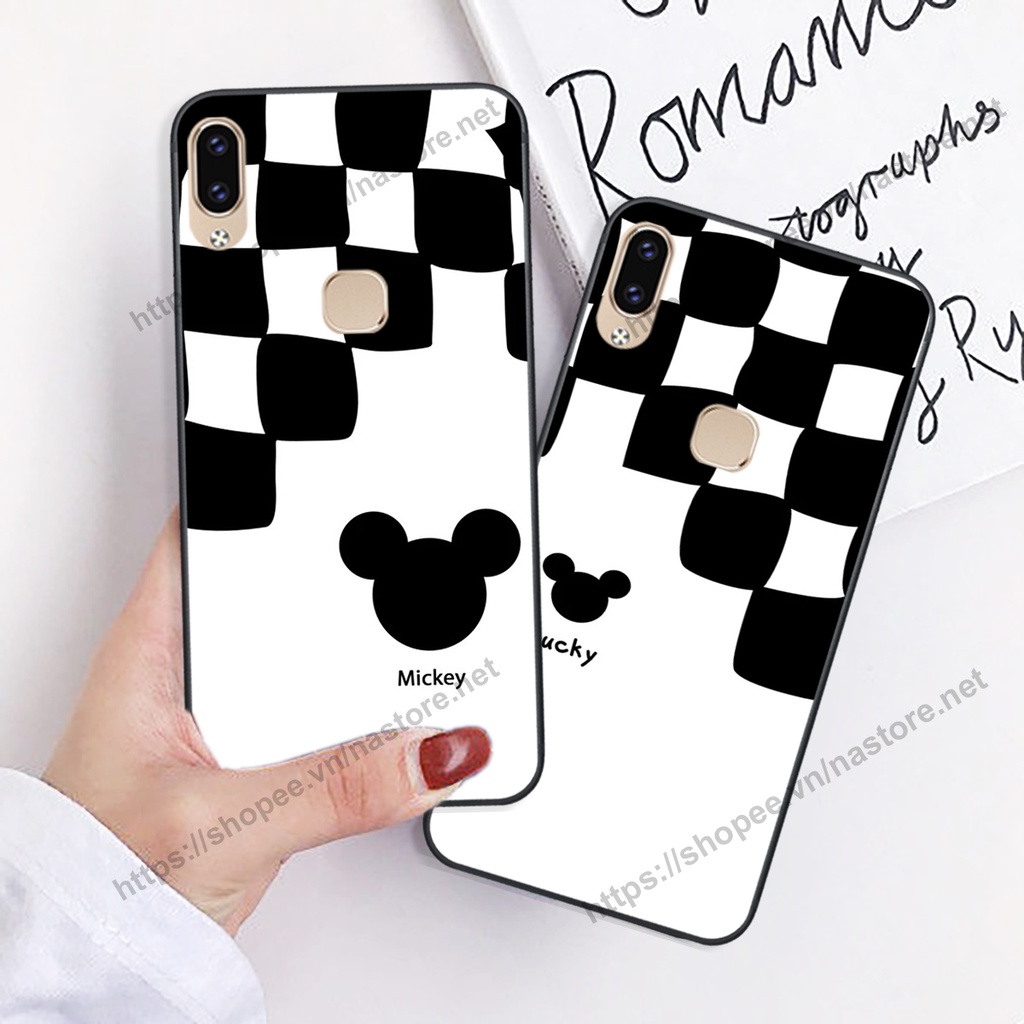 Ốp lưng Vivo V9 / V9 Youth trái tim họa tiết caro, mikey họa tiết beabrick kaws cute