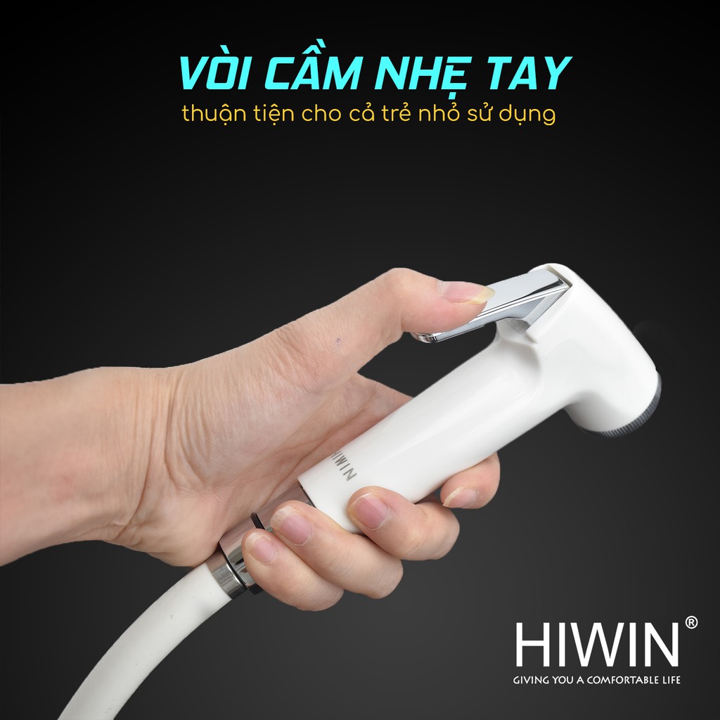 Vòi xịt vệ sinh đa năng Hiwin PJF-301 nhựa ABS trắng sứ cao cấp