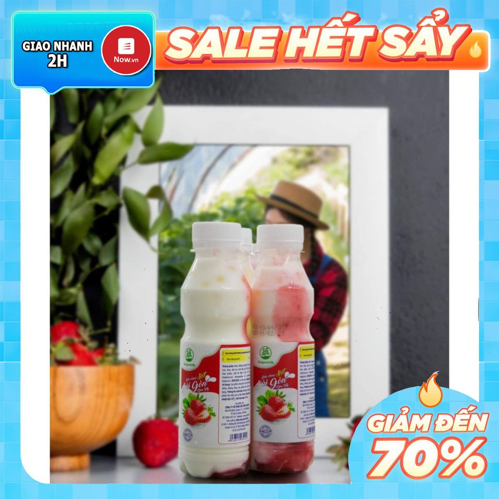 [Có Trân Châu] Sữa Chua Sệt Sài Gòn Hương Dâu Tây CÓ TRÂN CHÂU - Chai 200ml | BigBuy360 - bigbuy360.vn