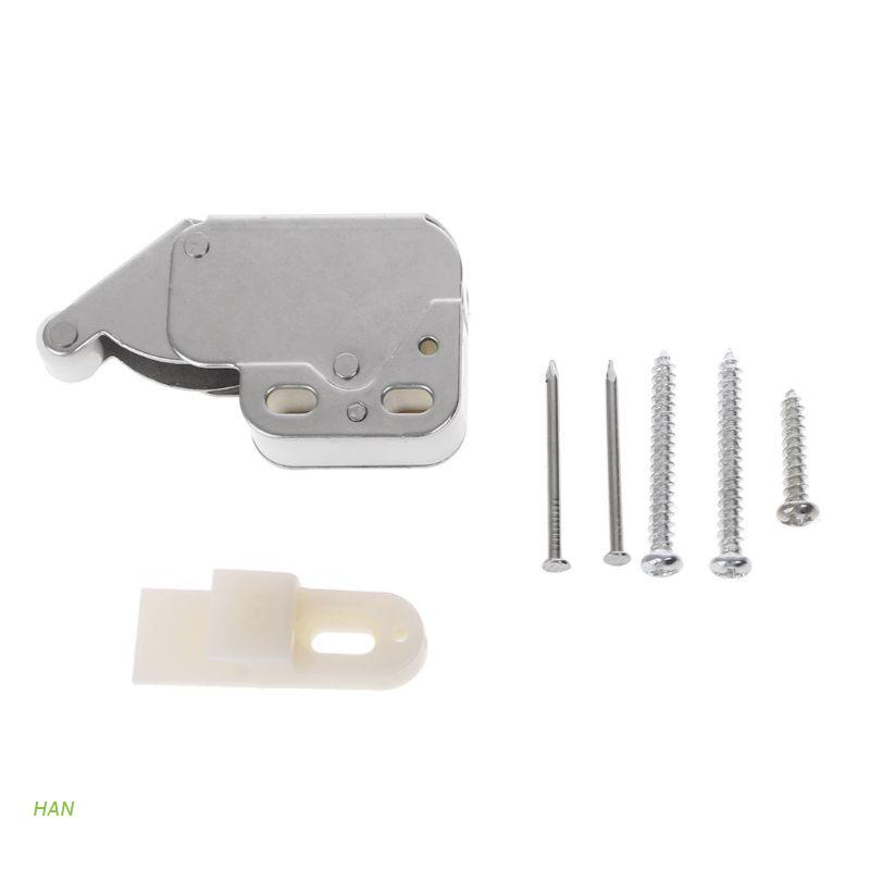 Chốt khóa cửa tủ mini dạng nhấn chống trộm kèm chìa khóa