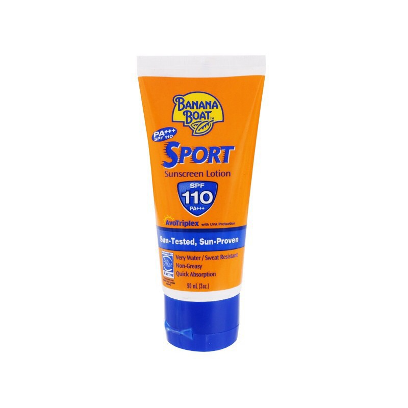 Kem, Xịt Chống Nắng Thể thao Banana Boat SPF110 Mỹ (90ml & 170g)