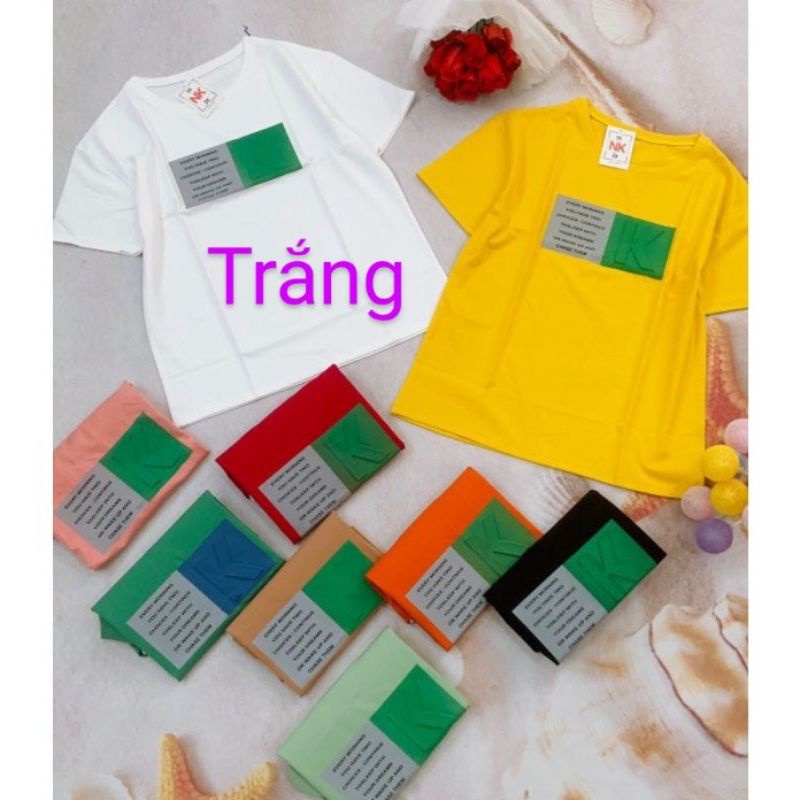 Áo thun nữ cổ tròn chất vải cotton 100% thoáng mát (size 47-65kg)