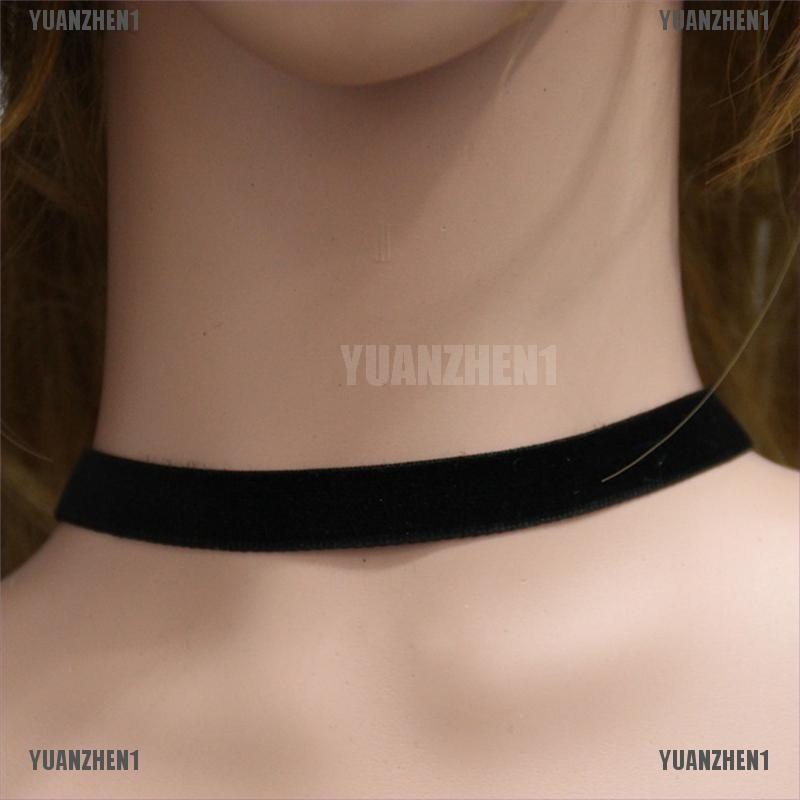 [YUANZHEN1] Vòng Cổ Choker Nhung Đen Handmade Phong Cách Gothic Cổ Điển