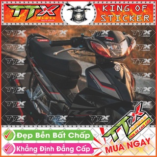 Tem Xe Sirius RC 110 Xám Đen Đỏ - Tem Sirius Chỉ Đỏ Nền Đen Xám Siêu Đẹp - Mẫu Team Sirius Xám Đen Đỏ (s015-A10)