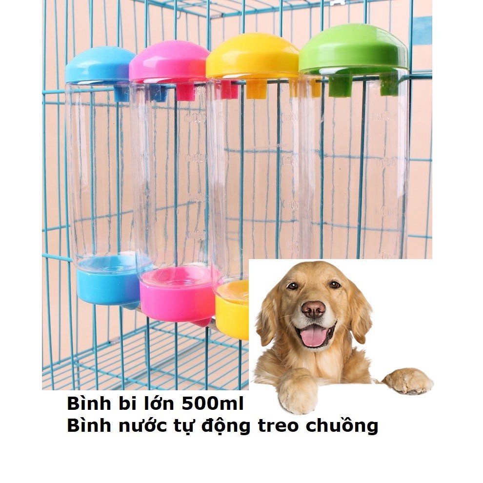 Bình uống nước tự động treo chuồng thú cưng (loại bình lớn 500ml) hanpet 380