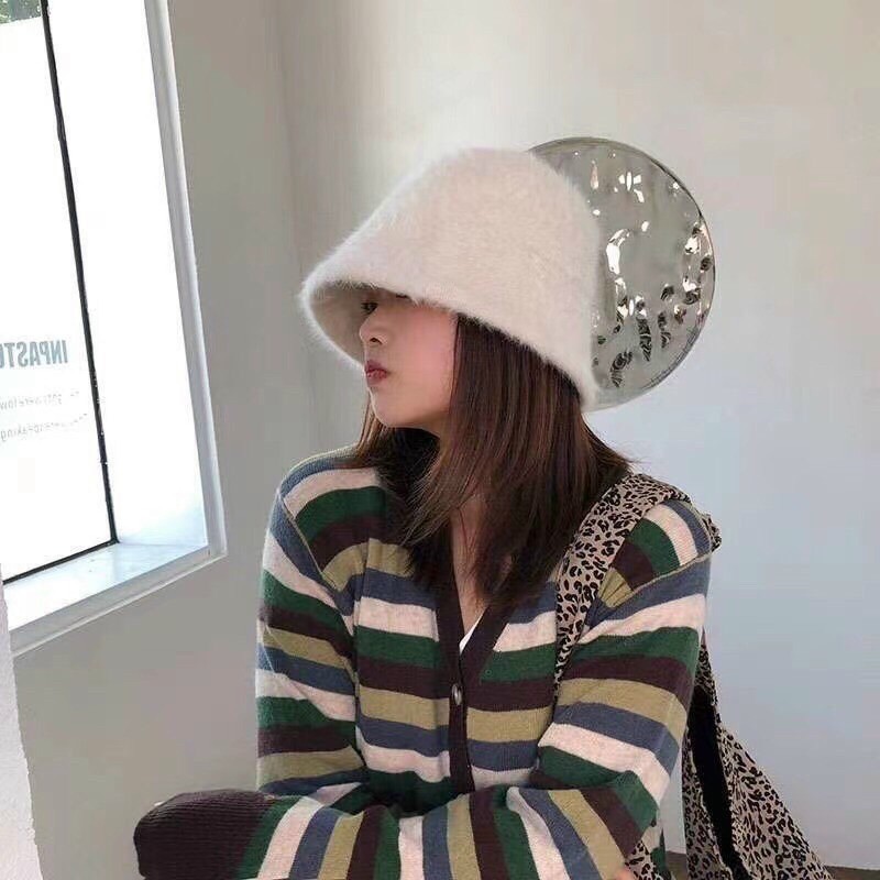 Mũ bucket cụp lông thỏ mai phương bùi