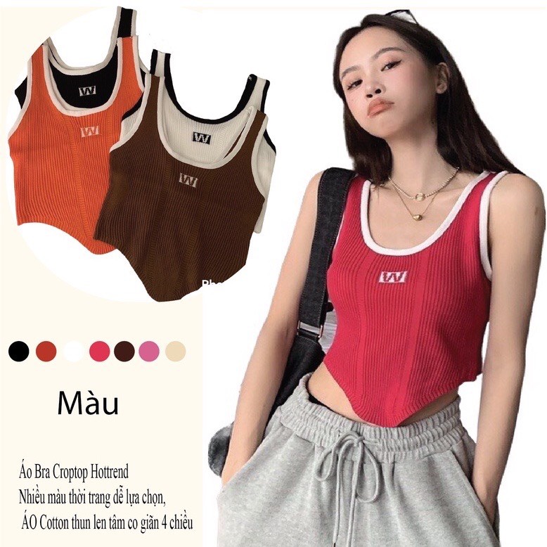Áo Croptop Nữ Gân Tăm, 3 Lỗ Vạt Bầu Chất Thun Tâm Dày Dặn [MinTin]