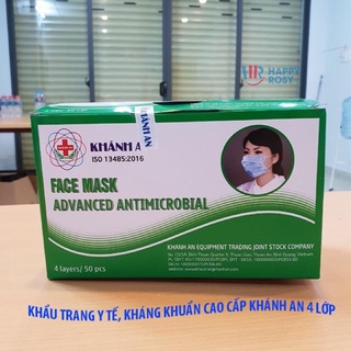 50 cái 1 hộp Khẩu trang y tế Khán An/ Euro 4 lớp giấy Kháng khuẩn