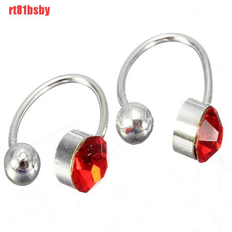 [rt81bsby]1 Pcs Crystal Ear Cuff U Shape Wrap Earrings No Piercing Rhinestone Ear Clip