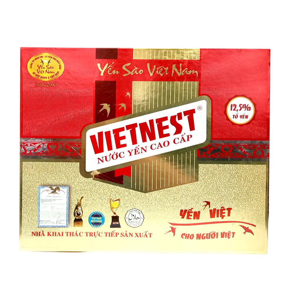 Hộp 6 lọ Nước yến có đường cao cấp nhiều dưỡng chất bổ dưỡng chưng sẵn từ Tổ yến thiên nhiên VIETNEST 70ml