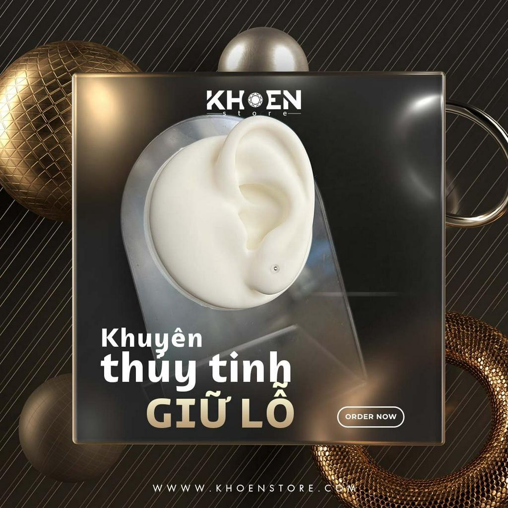 Khuyên Giữ lỗ - Thủy tinh - Khoen Store
