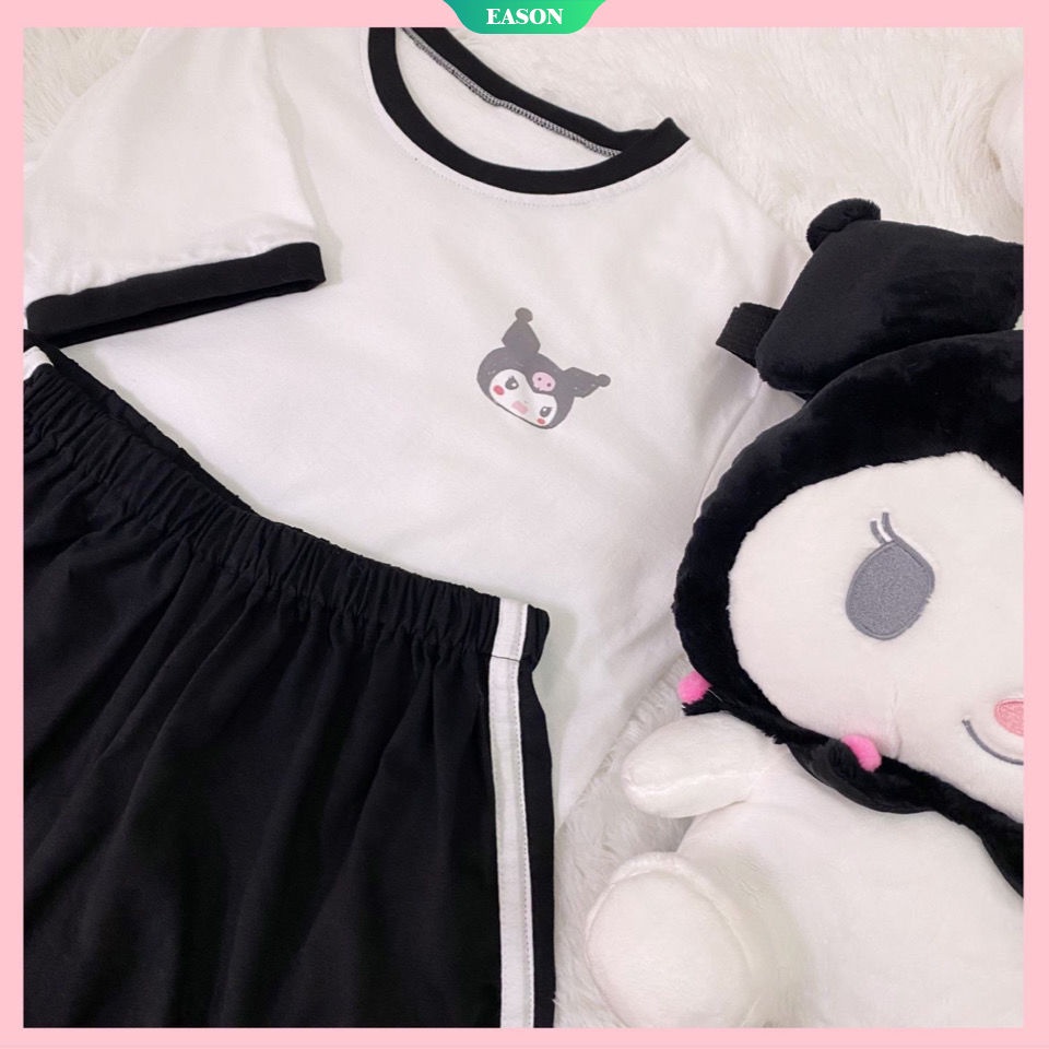 Sanrios Áo Thun Tay Ngắn Dáng Rộng In Hình Cinnamoroll Kuromi Dễ Thương Thoải Mái Cho Nữ