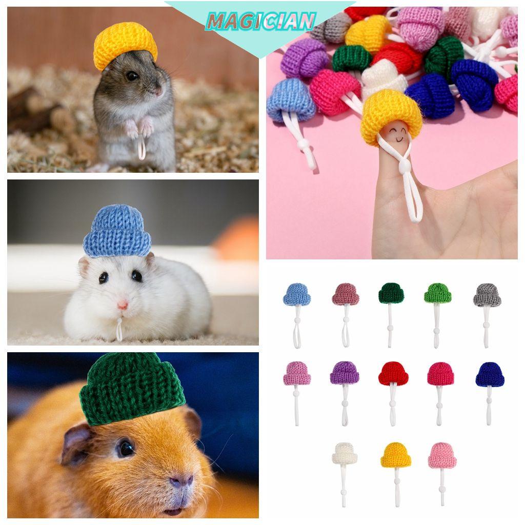 Set 2 mũ len giữ ấm màu trơn nhiều màu tùy chọn dễ thương cho thú cưng