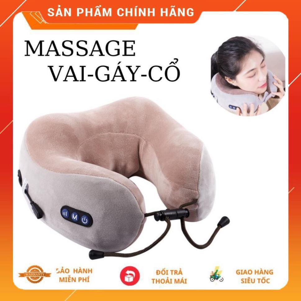 Gối Massage Vòng Cổ Chữ U 360 Đa Năng Tích Điện - Hỗ Trợ Mát Xa Vùng Cổ Vai Gáy - Gối Massage Cổ Nhật Bản