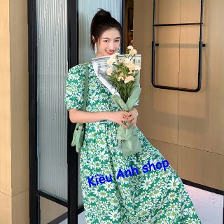 Set váy đôi mẹ và bé hoa cúc xanh