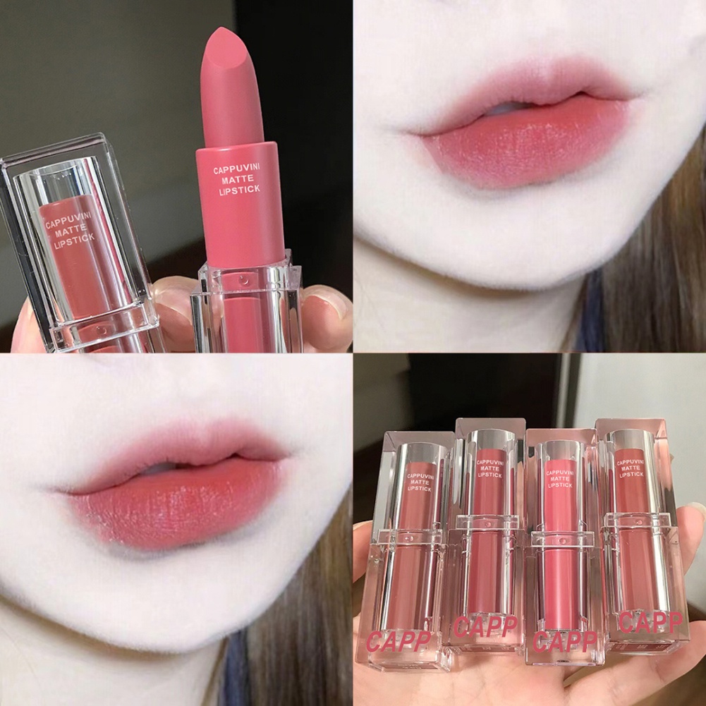 Còn Hàng Cappuvini Dưỡng Ẩm Matte Nhung Sương Không Dễ Decolorize Son Môi Cá Tuyết