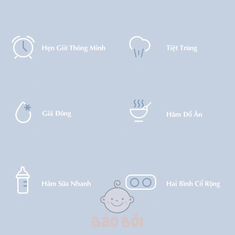 Máy Hâm Sữa Tiệt Trùng Dã Đông Đa Năng Nevi