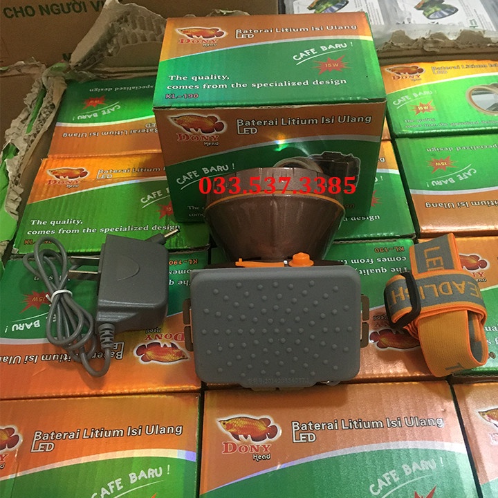 Đèn pin soi ếch, đèn pin đeo đầu siêu sáng Dony KL 190 pin siêu bền