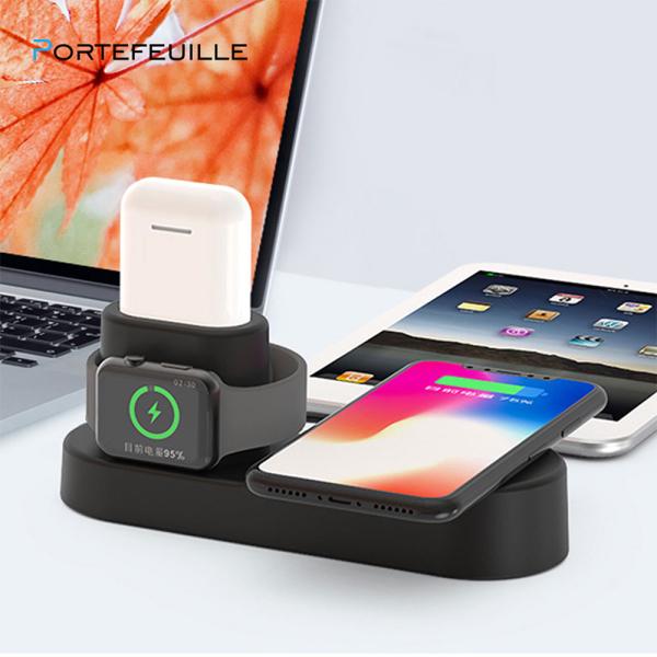 4 in 1 Qi Wireless Charger Fast Charging Dock for Apple Watch AirPods iPhone XS Max XR Samsung S9