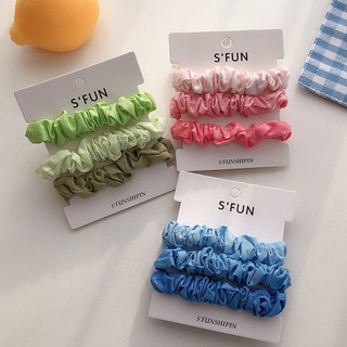 DÂY CỘT TÓC SCRUNCHIES COMBO 3 MÀU PASTEL