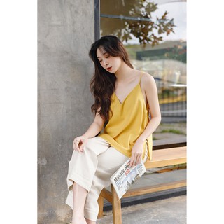 SHU SHI - Áo 2 Dây Mảnh Cột Dây Nơ Linen