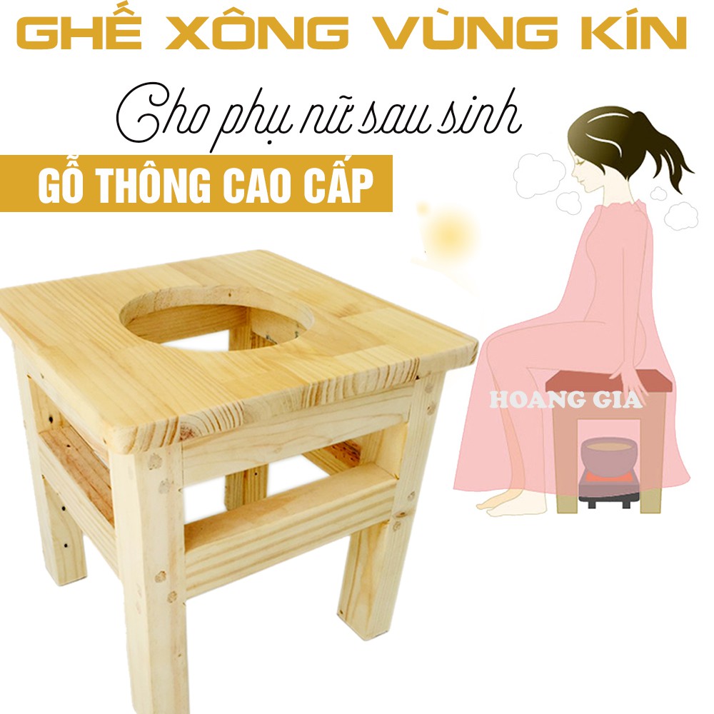 Ghế Xông Bà Đẻ Xông Vùng kín sau sinh - Gỗ Cao Cấp