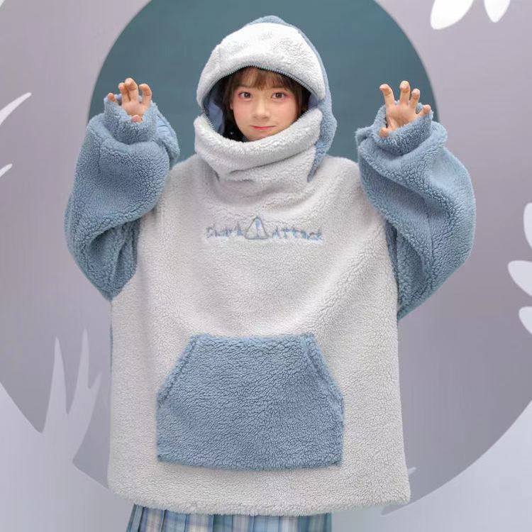 Áo nỉ tay dài in hình cá mập thời trang thu đông mới | BigBuy360 - bigbuy360.vn