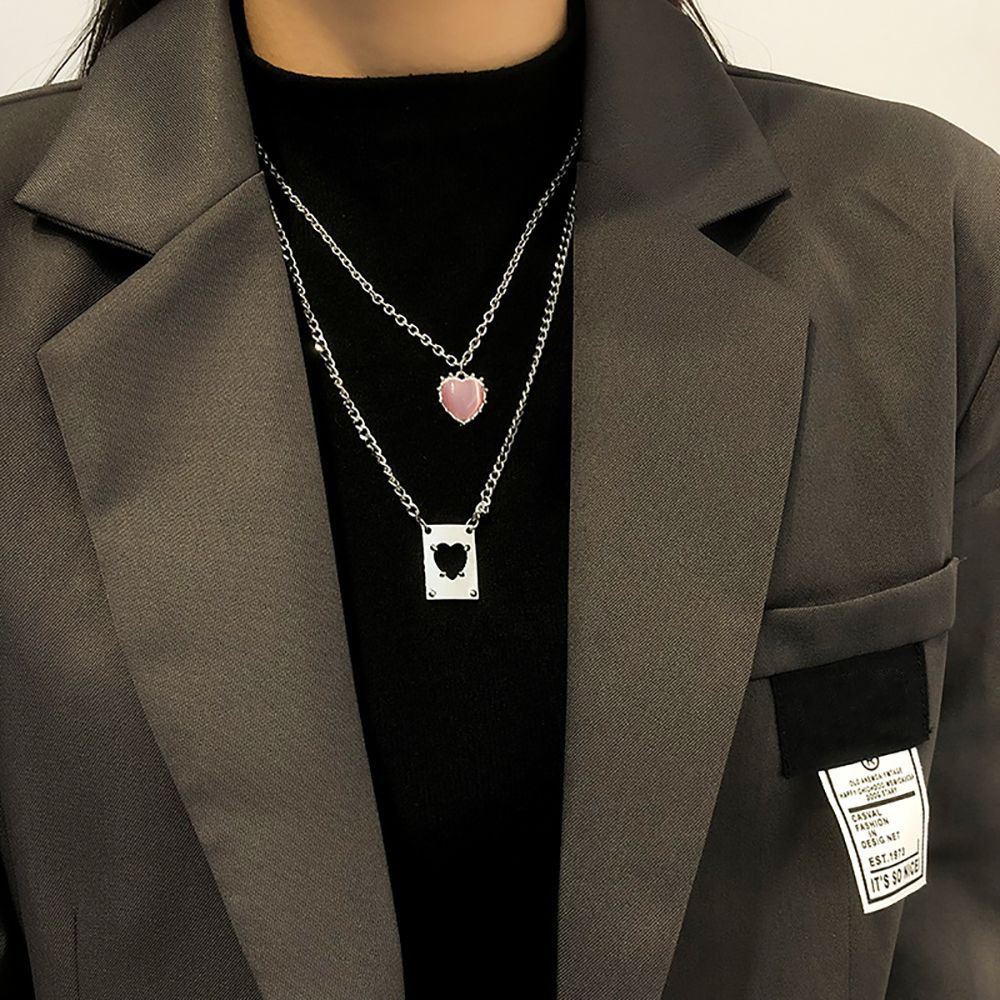 Vòng cổ mặt trái tim phong cách hip hop Hàn Quốc thời trang cho nữ