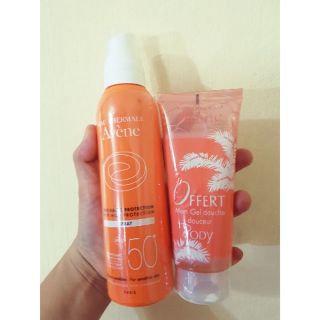 Sét kem chống nắng body avene 200 ml + tặng thêm sữa tắm 100 ml date 11.2020