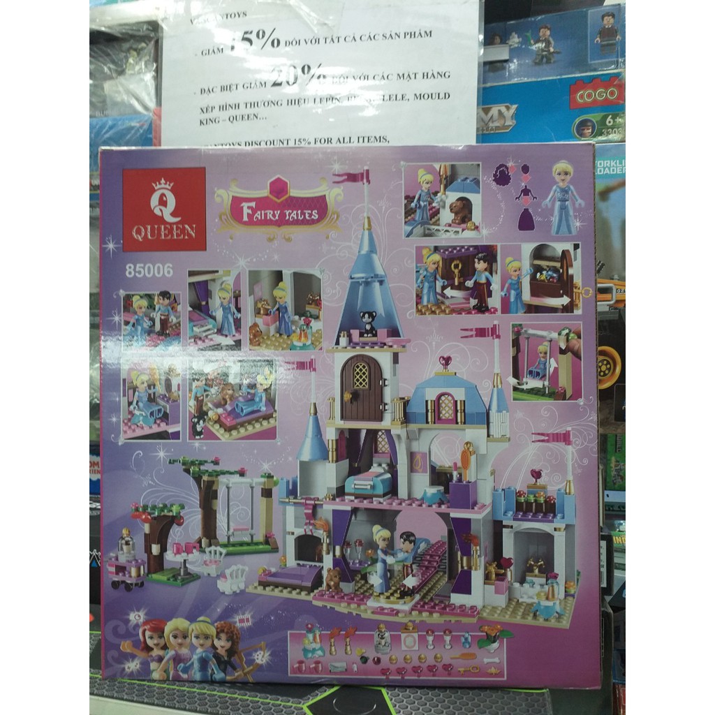 Lego Lắp Ráp Xếp Hình Friends Mô Hình Lâu Đài Tráng Lệ Của Công Chúa Cinderella 697 Khối QUEEN85006