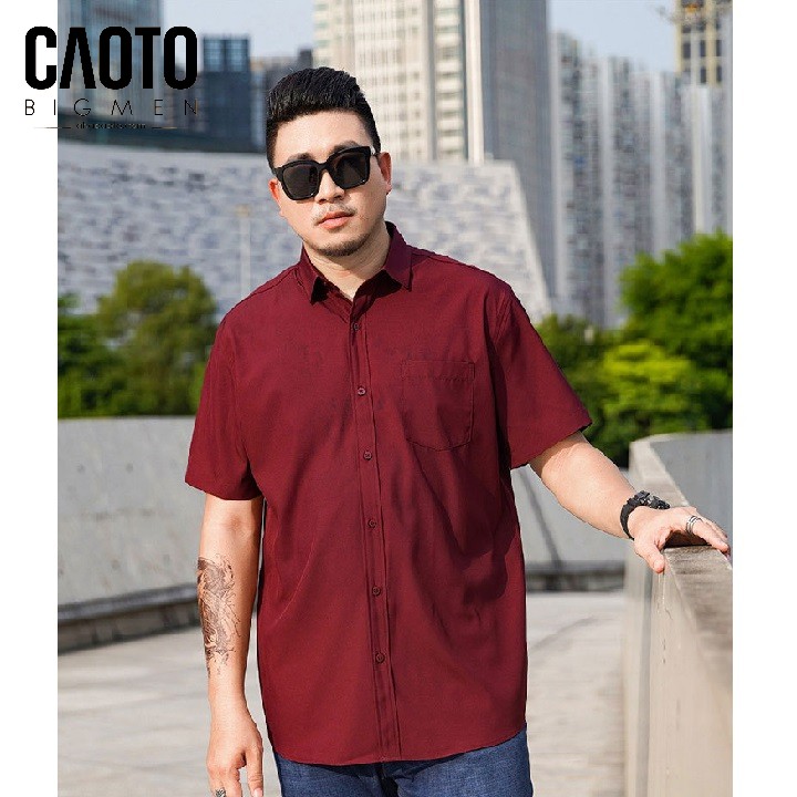 Áo Sơ Mi Trơn Big Size Nam Ngắn Tay Đỏ Đô – HÀNG CHÍNH HÃNG Size 2XL 3XL 4XL 5Xl 6XL 7XL 8XL | BigBuy360 - bigbuy360.vn