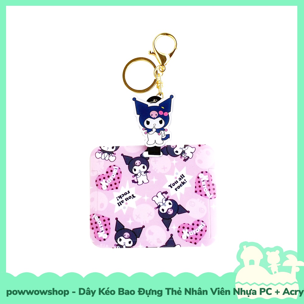 Dây Kéo Bao Đựng Thẻ Nhân Viên Nhựa PC + Acrylic Mẫu Nhân Vật Hoạt Hình Sanrio Family Kuromi Queen HZ