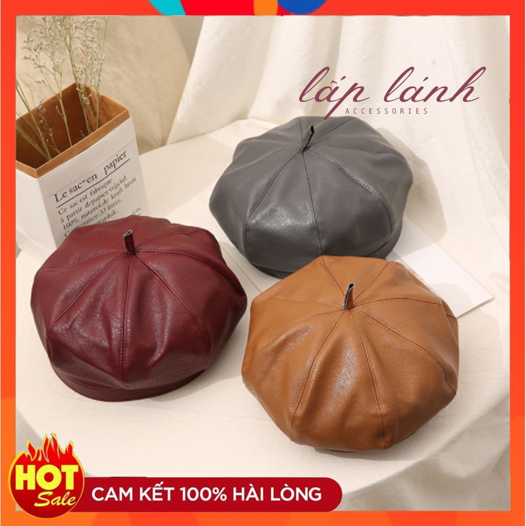 [Có sẵn] MŨ NỒI NÓN BERET HỌA SĨ DA PU SIÊU CÁ TÍNH PHONG CÁCH THỜI TRANG HÀN QUỐC N06