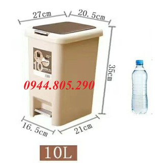 Thùng rác đạp chân 10L cao cấp
