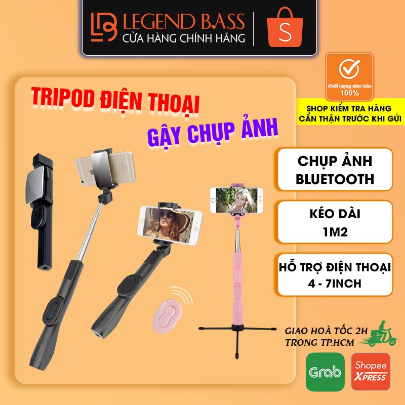 Tripod Đa Năng Kiêm Gậy Chụp Hình Cao Cấp Gậy Chụp Hình Bluetooth Đa Năng Thế Hệ Mới Tripod Bluetooth Chân Giá Đỡ Dt