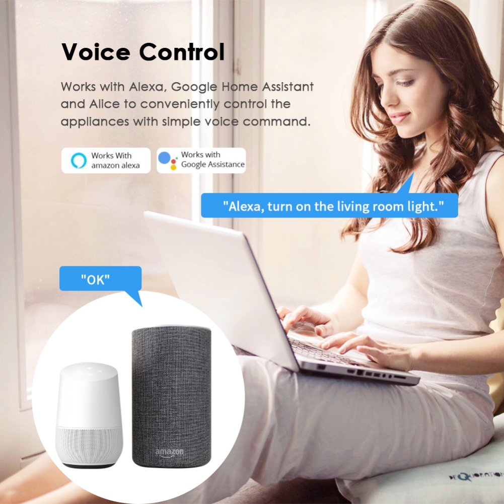 Thông minh Mô-đun Chuyển Đổi 10A/16A Aubess Tuya Wifi Không Dây 2 cách điều khiển Alexa Google trợ lý trong kho