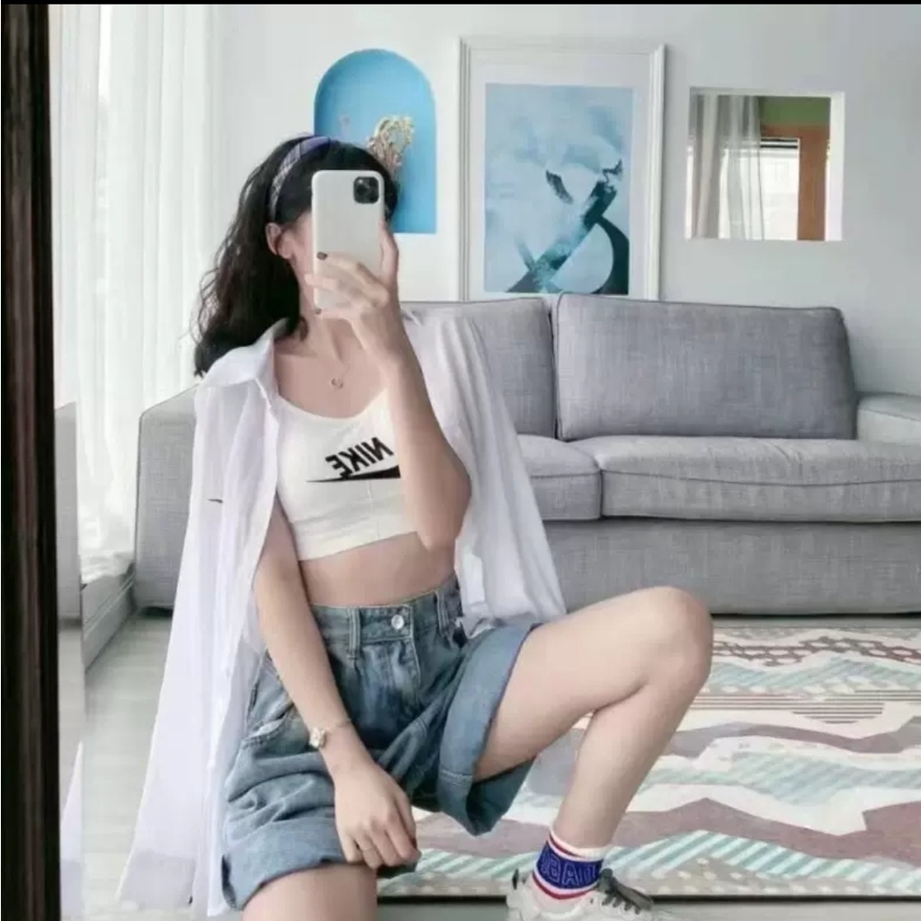 Áo bra nữ tập gym NI.KE 2 dây điều chỉnh được, bra thể thao không gọng sắt free size BRA07