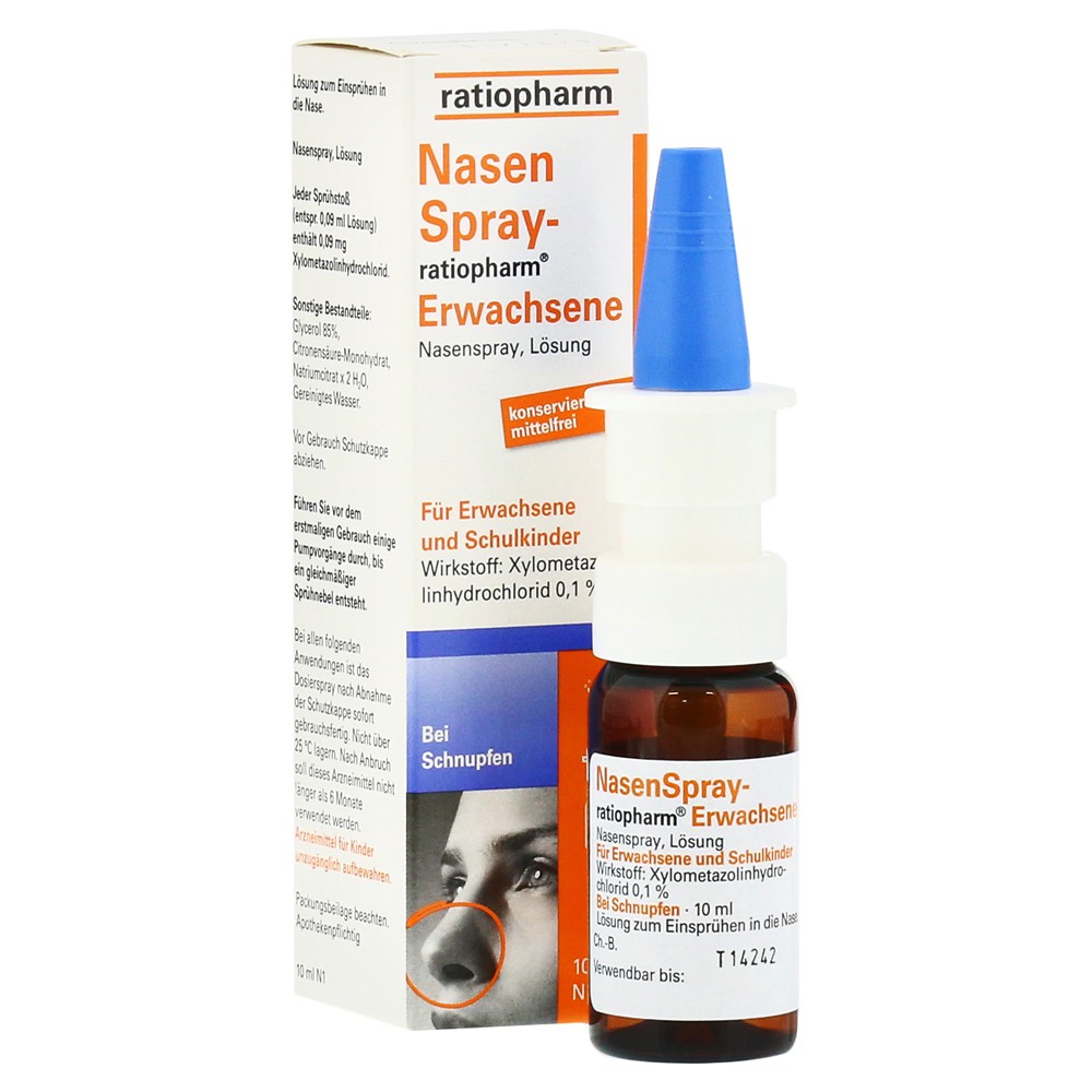 Xịt Mũi người lớn Nasen Spray Ratiopharm Đức trị Sổ Mũi, Nghẹt Mũi, Viêm Xoang